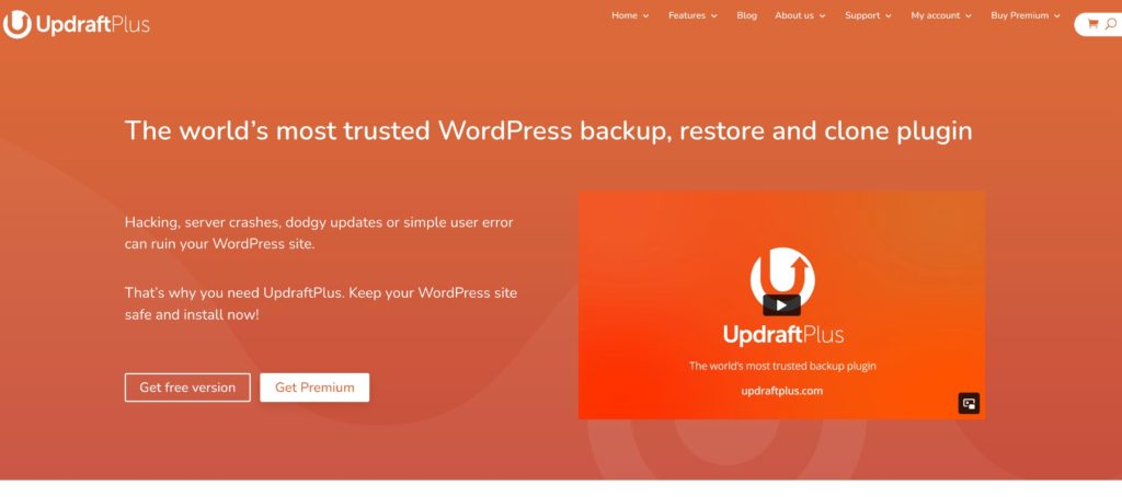 Best WordPress Backup Plugin: UpdraftPlus